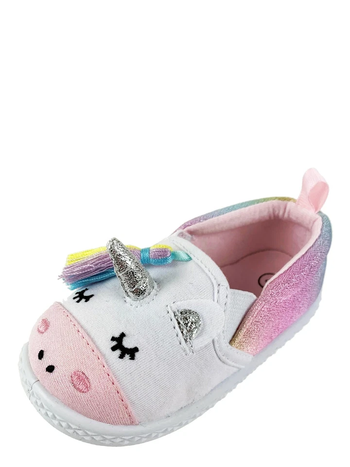Wonder Nation Girls Infants Pre Walk Shoes Size 5 Casual Canvas Unicorn Tassel - Image 2 of 4