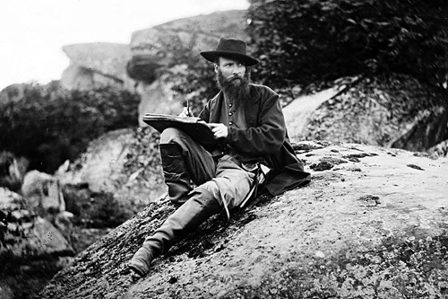 New 5x7 Civil War Photo: Alfred R.Waud Sketching Gettysburg Battlefield
