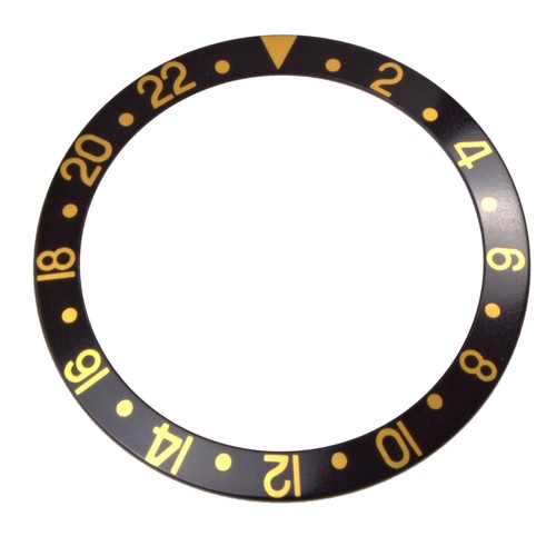 Incrustación del bisel negro/oro compatible con Rolex GMT-Master I 16758