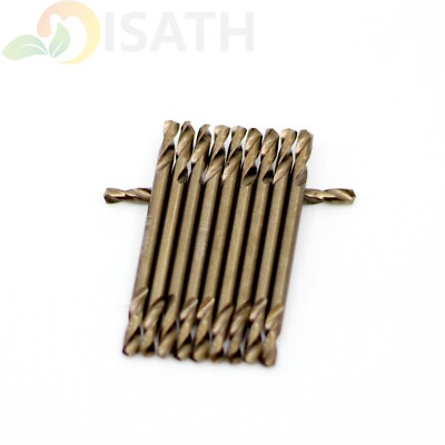 ISATH 20pcs 1/8'' HSSCO M35 Double End Metal Drill Bit Cobalt Drill Bit Set
