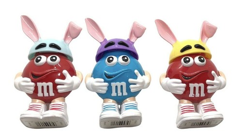 Lote de 3 M&M's MM Minis Conejo de Pascua Sombrero Candy Holder Plástico Marte - Imagen 3 de 7