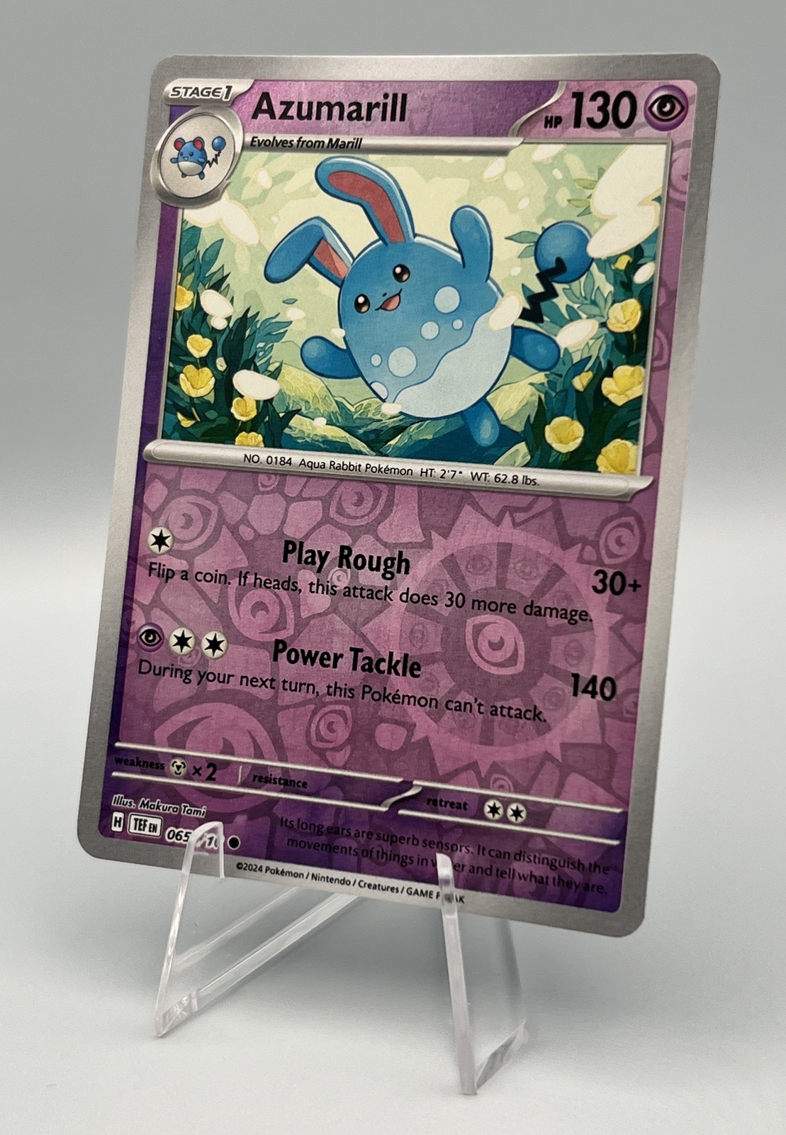 065/162 Azumarill - SV05 Temporal Forces - Reverse Holo NM Pokemon