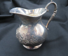 Vintage John Turton Hand Chased Silver Creamer Made in England #462