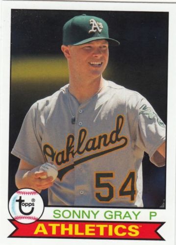 #111 Sonny Gray Athletics 2016 Topps Archives 1979 GOLD version 5x7 #ed/10 made - Bild 2 von 2