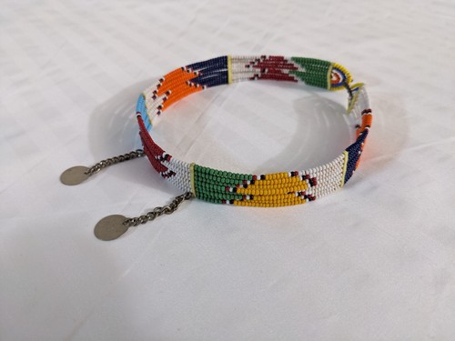 Handmade handcrafted African Maasai ethnic boho beaded neckband necklace - Picture 7 of 27