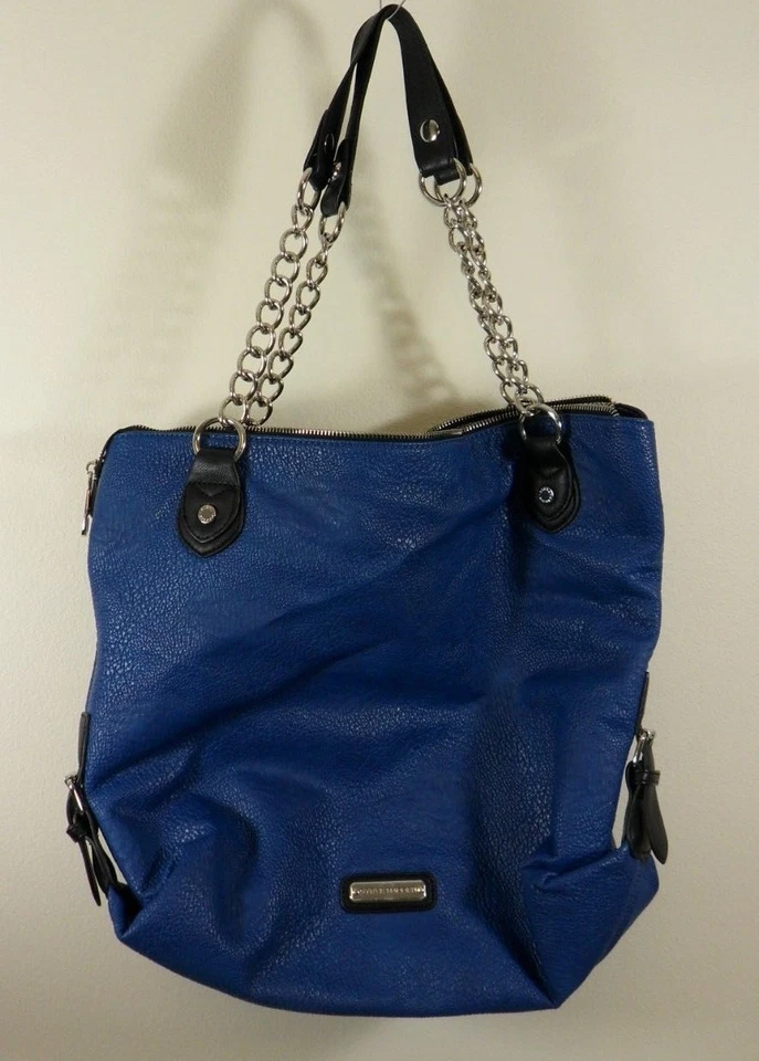 Bolso/Cartera STEVE MADDEN Grande Azul con Cadena Plateada y Correa de Cuero Sintético Cremallera Foto 2 de 4