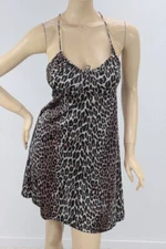 Vintage Vanity Fair Short Nightgown S Cheetah Animal Print Sexy Cave Woman USA