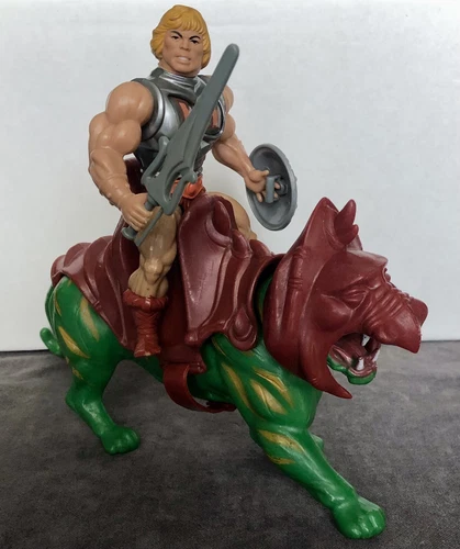 Vintage MOTU Battle Armor He-Man And Battle Cat Figure