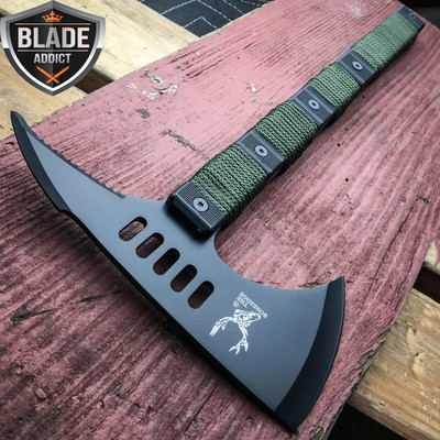#ad 15quot; TOMAHAWK TACTICAL HUNTING AXE CAMPING THROWING BATTLE HATCHET SURVIVAL KNIFE $20.85