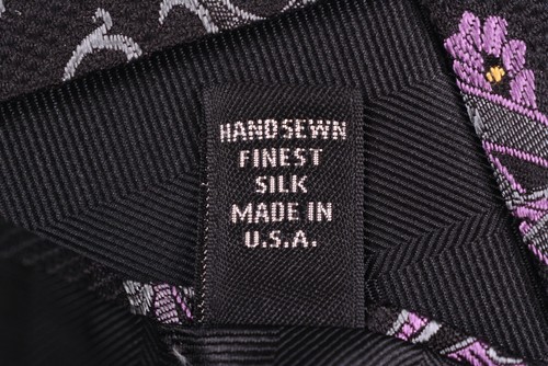 Robert Talbott Carmel Purple Black Paisley Pattern Woven Satin Silk Tie - Picture 4 of 5