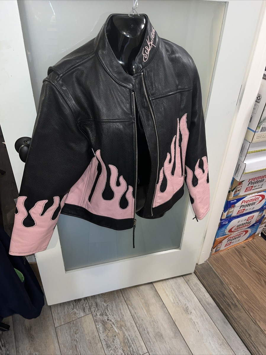 Vintage Evil Knievel Womens Leather Biker Jacket Size XL | eBay