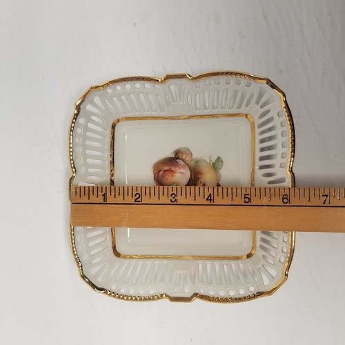 Vtg Schwarzenhammer Bavaria Zone 3 Fruit Theme 6" Trinket Dish, Bavaria Germany - Picture 6 of 6