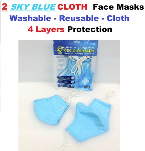 2 UNISEX CRC ADJUSTABLE Face Masks REUSABLE WASHABLE CLOTH MASK 4 LAYERS FASHION - Picture 66 of 70
