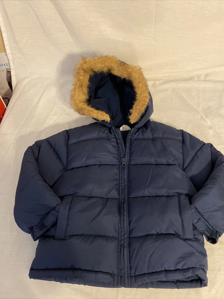 Chaqueta acolchada Crazy 8 Sow azul para niños talla 4 5 años la parte de piel extraíble Foto 2 de 4