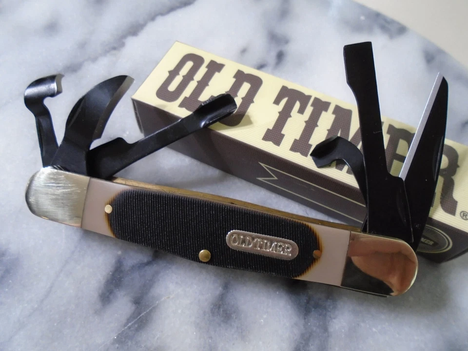 Cuchillo de Bolsillo Schrade Old Timer Clásico Whittler Tallado en Madera 6 Hojas 24OT Nuevo Foto 4 de 4