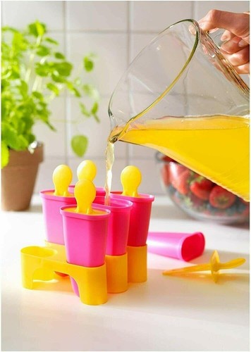 IKEA Reutilizable Helado Moldes para Hacer Paletas Juego 12 Azul Verde Amarillo Rosa - Imagen 2 de 4
