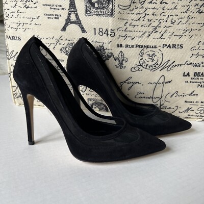 SantM Brera Pumps Shoes 36 Hot&Sexy Black Heels 100mm Classic Romantic Italy$495