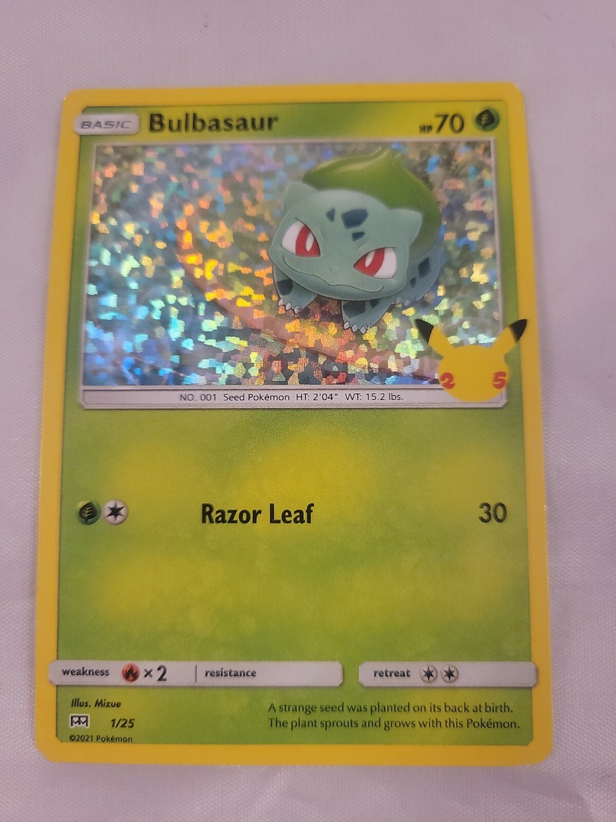bulbasaur pokemon card holographic - 001/078 - Go Scratch Resistant Pokemon Bulbasaur Black Star Promo