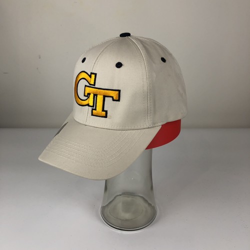 Georgia Tech gelbe Jacken Mütze Kappe Hakenschlaufe khaki besticktes Logo neu mit Etikett