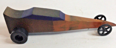 10  Vintage Hand-Painted Pinewood Derby Car Blue Orange