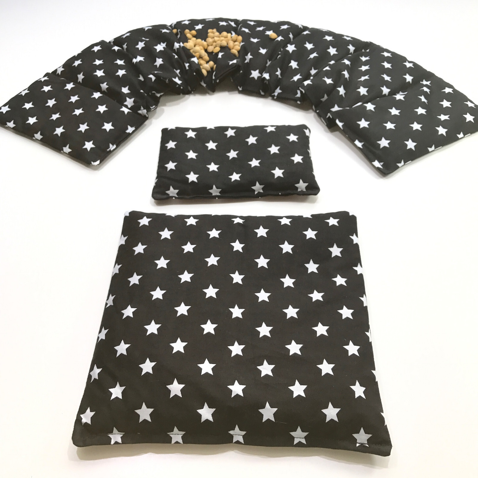 TOLLE SETS SCHWARZ STERNE Kirschkernkissen XXL Körnerkissen BIO