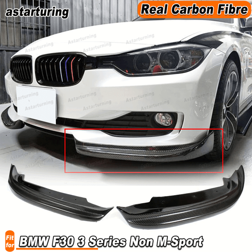 For BMW F30 3 Series Non M-Sport REAL Carbon Front Bumper Splitter Lip Spoiler  - Picture 1 of 10