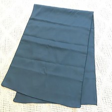 Dusty Blue Cotton Scarf 43.5in Long Serged Edges Vintage
