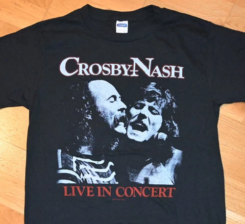 CROSBY & NASH rare concert TOUR tee t-shir 1980s vintage concert t-shirt, vintage, single stitch, B+ condition