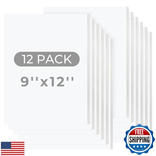 Passepartoutplatte Mitte, 12er Pack 9x12 weiße Schaumstoffplatten, säurefreie Schaumkernplatte,  - Bild 1 von 5