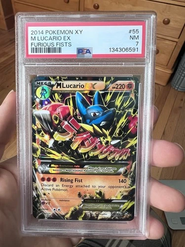 M LUCARIO EX FURIOUS FISTS ULTRA RARE PSA 7 #55/111 2014 POKEMON XY