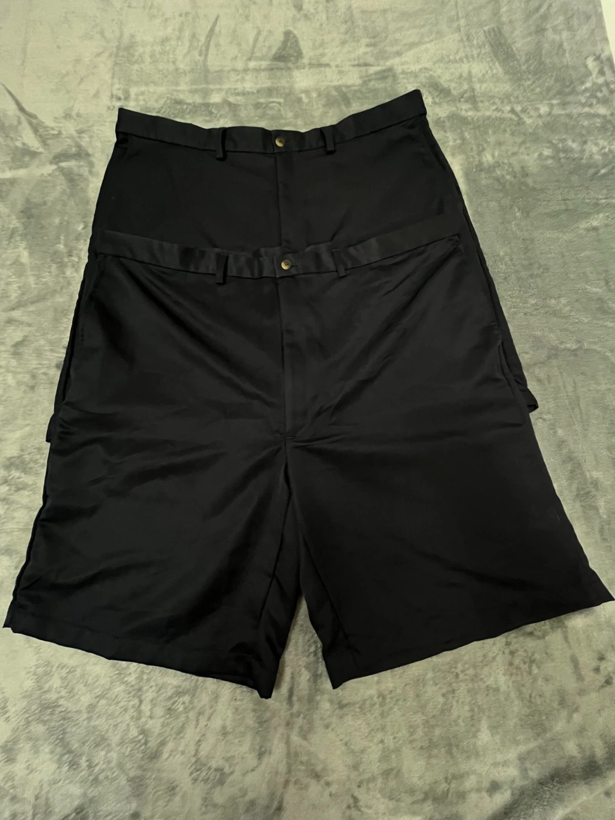LOT OF TWO Hagger Chino Shorts Mens 42 Black Expandable Waist Wrinkle-Free