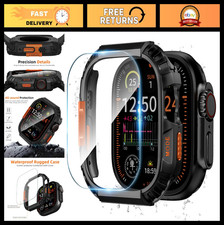 Rugged Waterproof Case for 49mm Apple Watch Ultra with Tempered Glass Protector,