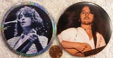 YES Band JUMBO PIN BUTTON SET Jon Anderson Live Photo HOLOGRAPHIC Steve Howe