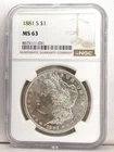 1881 S Morgan Silver Dollar NGC MS63 8675111-031