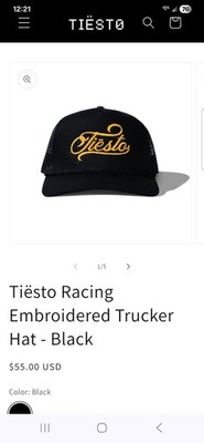 Tiesto Racing Embroidered Black Rope Trucker Snapback 
