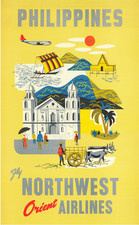 Philippines Northwest Orient Airline Travel Advertisement Poster Print