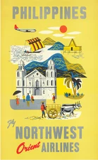 Philippines Northwest Orient Airline Travel Advertisement Poster Print