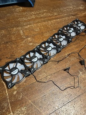 Coolmoon 8 Case Fans Black and White Plastic 4-Pin Connector Set