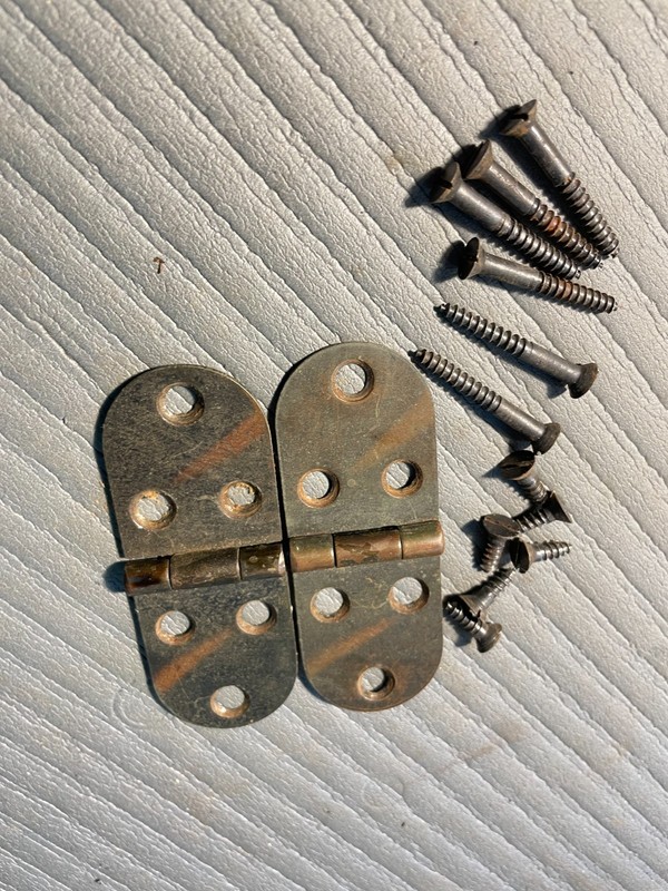 Vintage 1920 Singer Treadle Sewing Machine Top Lid Hinges & Screws