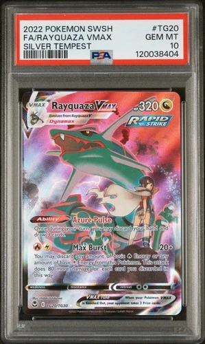 2022 Pokemon Sword & Shield Silver Tempest Rayquaza Vmax #TG20 PSA 10 (NEW CERT)