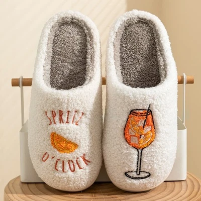 Womens winter aperol spritz slip on slippers