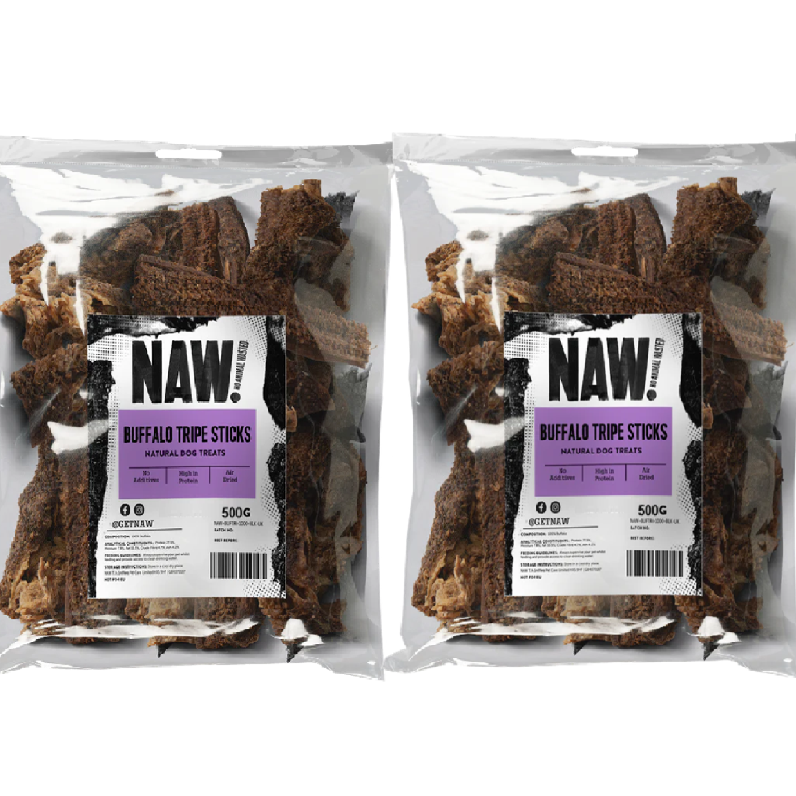 NAW! BUFFALO TRIPE STICKS 250g, 500g or 1kg : Dog Chews Protein Bull Pet Treats