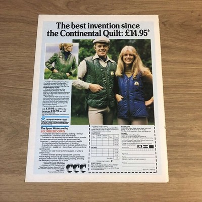 GUNS12 MAGAZINE ADVERT 12X9 SLUMBERDOWN SPORT WAISTCOAT