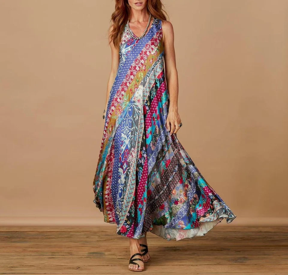 $585 NWOT Johnny Was Treble Bias Floral Sleeveless Maxi Dress XXL Multicolor - Image 3 of 4