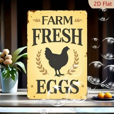 Tin Metal Signs Home D cor 8x12 Inch Vintage With "Farm Fresh Eggs Pattern" Styl