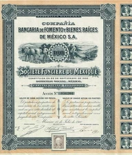 MEXICO BANKING  DEVELOPMENT & REAL ESTATE COMPANY stock certificate/bond 1910