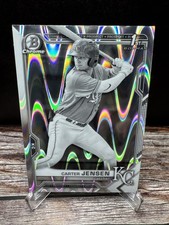 2021 Bowman Draft Carter Jensen Chrome Black & White Raywave #BDC-106 (RC)