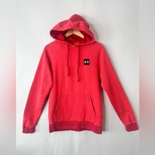Under Armour mens red rival fleece hoodie sweatshirt pullover small UA loose