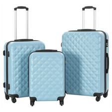 Trolley set 3pc Blue ABS hardcase 36/41/48cm nesting luggage with lock 360wheels