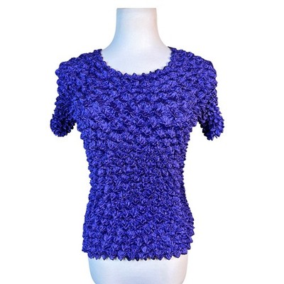 Purple Popcorn Bubble Shirt Short Sleeve Stretch Crinkle Top Y2K Retro One Size